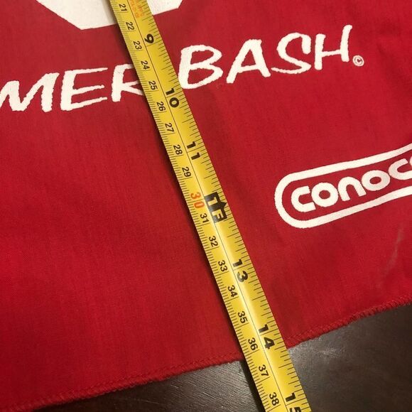 Vintage Oklahoma University Sooner O.U. Red White Conoco Boomer Bash Rally Rag - Picture 9 of 10